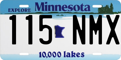 MN license plate 115NMX