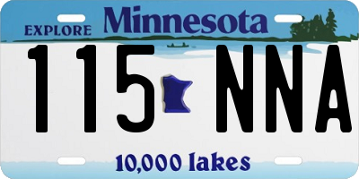 MN license plate 115NNA