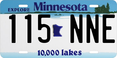 MN license plate 115NNE