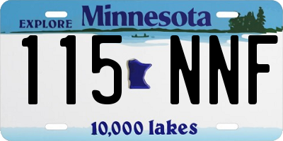 MN license plate 115NNF