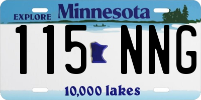MN license plate 115NNG