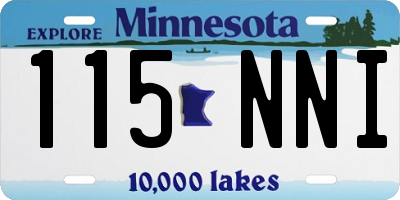 MN license plate 115NNI