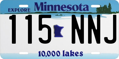 MN license plate 115NNJ