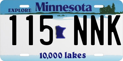 MN license plate 115NNK