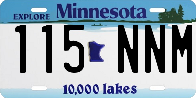 MN license plate 115NNM