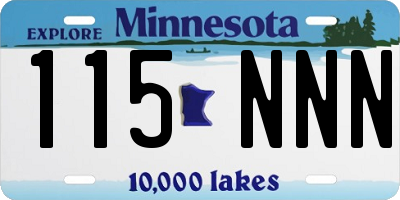 MN license plate 115NNN