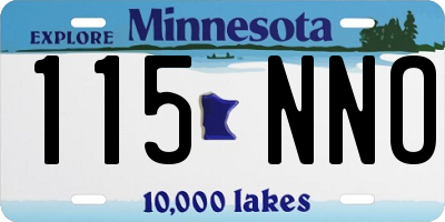 MN license plate 115NNO