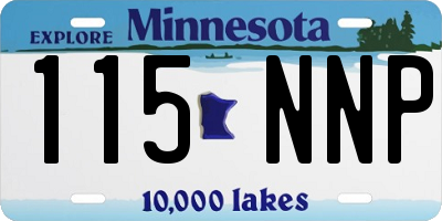 MN license plate 115NNP