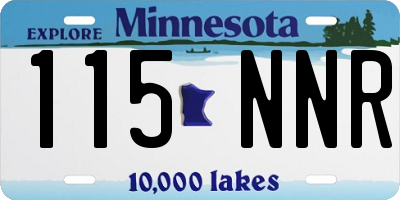 MN license plate 115NNR
