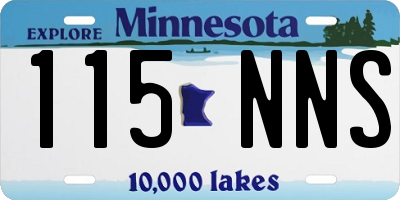 MN license plate 115NNS