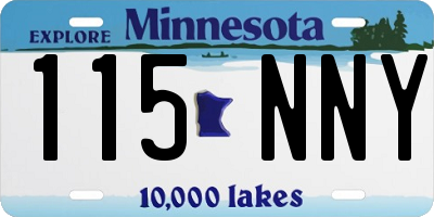 MN license plate 115NNY