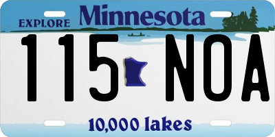 MN license plate 115NOA