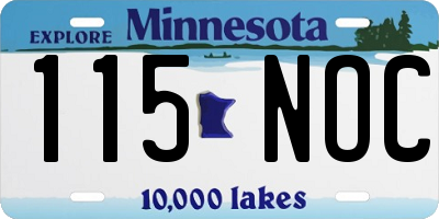 MN license plate 115NOC