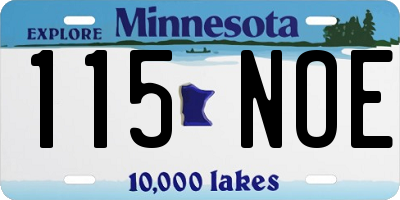 MN license plate 115NOE