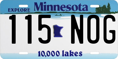 MN license plate 115NOG