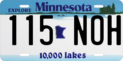 MN license plate 115NOH