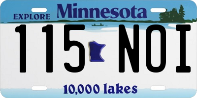 MN license plate 115NOI