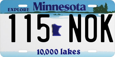 MN license plate 115NOK