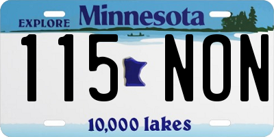MN license plate 115NON