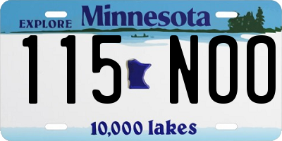 MN license plate 115NOO