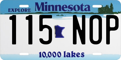 MN license plate 115NOP