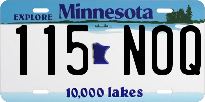 MN license plate 115NOQ