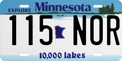 MN license plate 115NOR