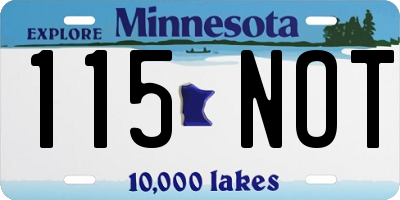 MN license plate 115NOT