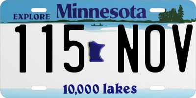 MN license plate 115NOV