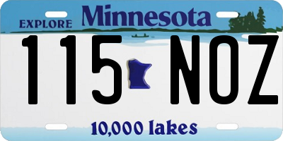 MN license plate 115NOZ