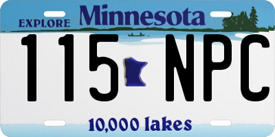MN license plate 115NPC