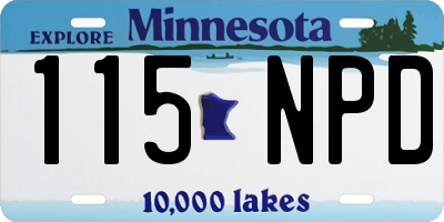 MN license plate 115NPD