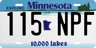 MN license plate 115NPF