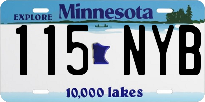 MN license plate 115NYB