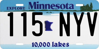 MN license plate 115NYV