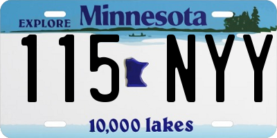 MN license plate 115NYY
