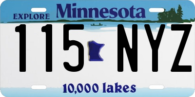MN license plate 115NYZ