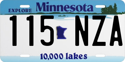 MN license plate 115NZA