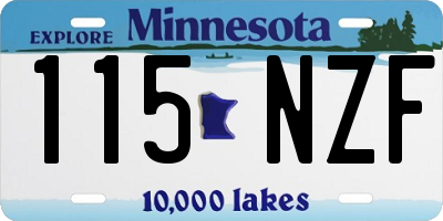 MN license plate 115NZF