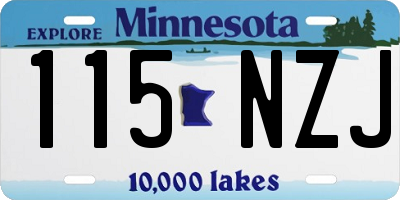 MN license plate 115NZJ