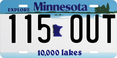 MN license plate 115OUT