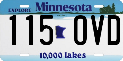 MN license plate 115OVD