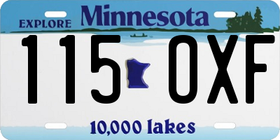 MN license plate 115OXF