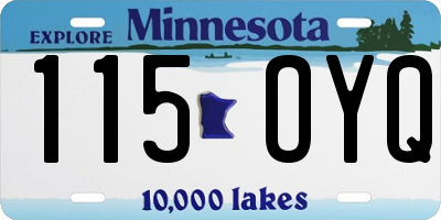 MN license plate 115OYQ