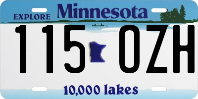MN license plate 115OZH