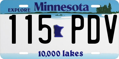 MN license plate 115PDV