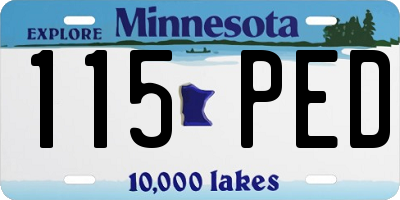 MN license plate 115PED