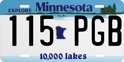 MN license plate 115PGB