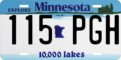 MN license plate 115PGH