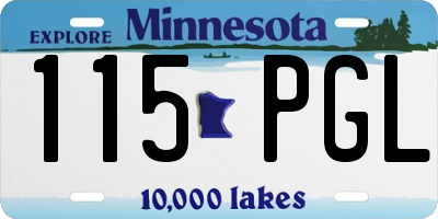 MN license plate 115PGL